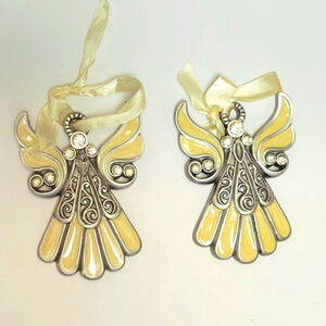 Silver and Yellow Elegant Angel Ornaments